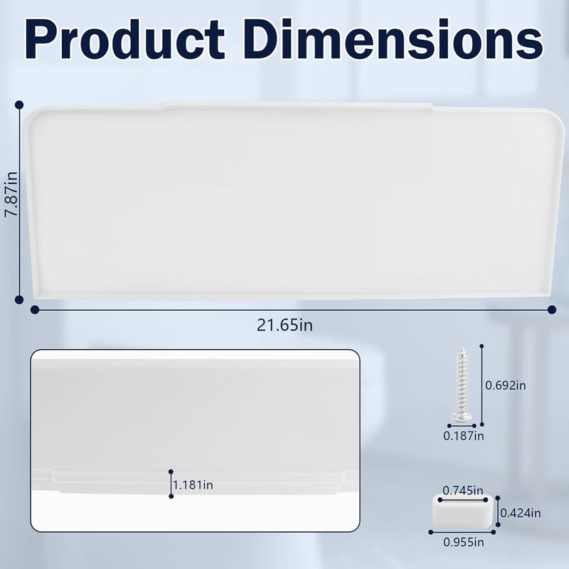 Shahn 40271 Universal Toilet Tank Lid Cover Replacement, Adjustable, Fits Most Standard Toilets (White) - Image 2